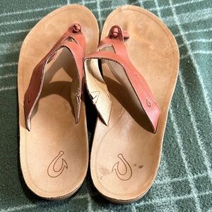 Olu Kai size 11 Women's Tan Leather Sandals